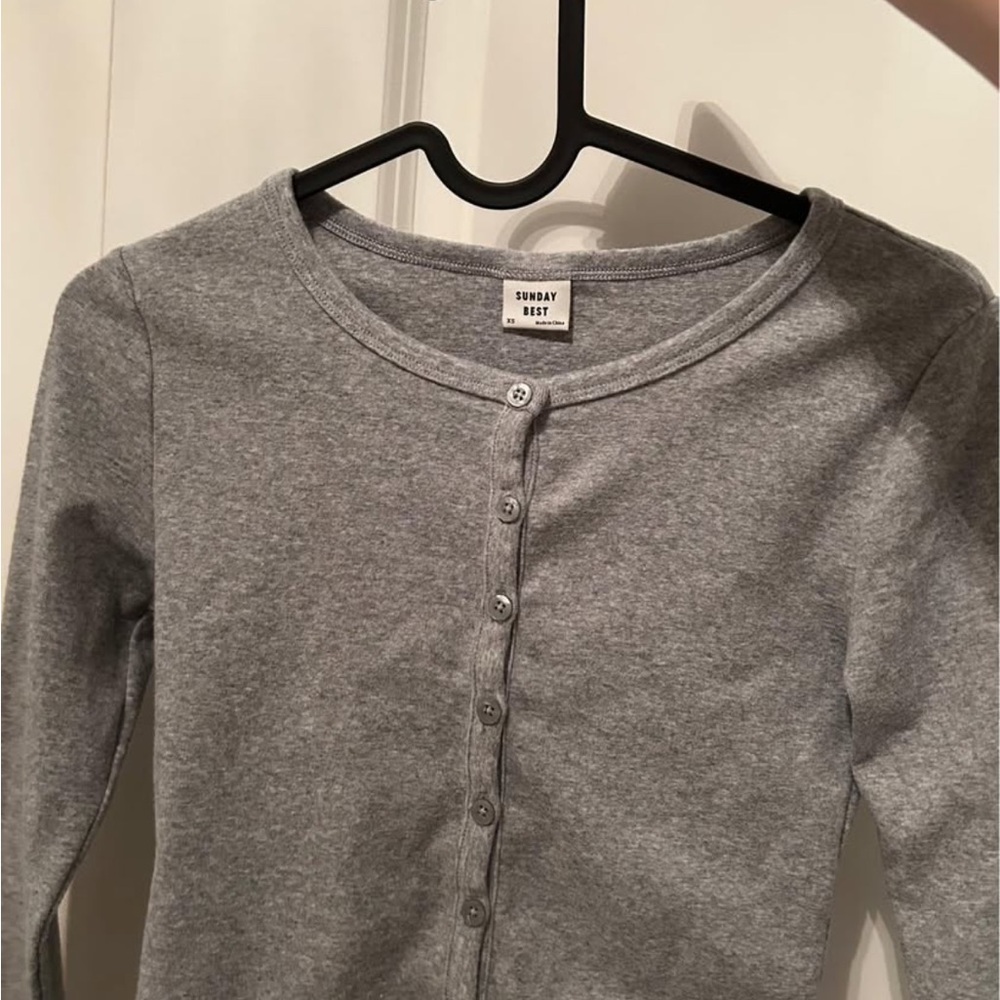 Sunday Best Grey Button-Up long sleeve shirt